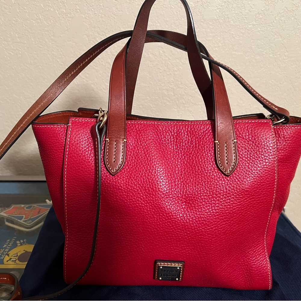 Dooney & Bourke Red and Brown Leather Tote